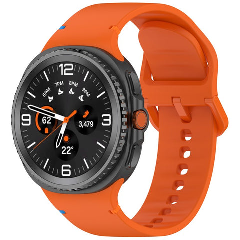 Watch Band for Samsung Galaxy Watch8 44mm / 40mm / Watch8 Classic 46mm Stitching Line Decor Silicone Strap, Size S