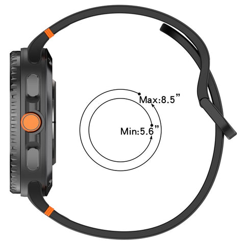 Watch Band for Samsung Galaxy Watch8 44mm / 40mm / Watch8 Classic 46mm Stitching Line Decor Silicone Strap, Size S