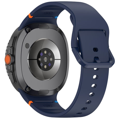 Watch Band for Samsung Galaxy Watch8 44mm / 40mm / Watch8 Classic 46mm Stitching Line Decor Silicone Strap, Size S