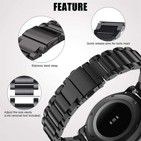 Watch Band for Huawei Talkband B7 / B6 / B3 / Huawei Watch Fit mini Titanium Alloy 16mm 3-Bead Wrist Strap