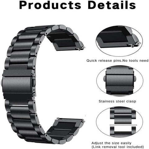 Watch Band for Huawei Talkband B7 / B6 / B3 / Huawei Watch Fit mini Titanium Alloy 16mm 3-Bead Wrist Strap