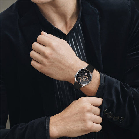 Replacement Strap for Huawei Watch GT 3 Pro 46mm / GT 3 46mm / GT 2 Pro / GT 2e Litchi Texture PU Leather Watch Band with Metal Buckle