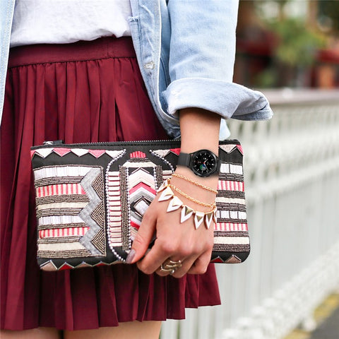 22mm Solo Loop Watch Band Fabric Nylon Elastic Belt Bracelet for Samsung Galaxy Watch 46mm / Gear S3 Classic / Gear S3 Frontier- Black