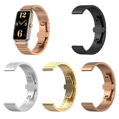 Fashionable 1-Bead Metal Wrist Strap Watch Band Replacement 16mm for Huawei Watch Fit Mini / Keep B4
