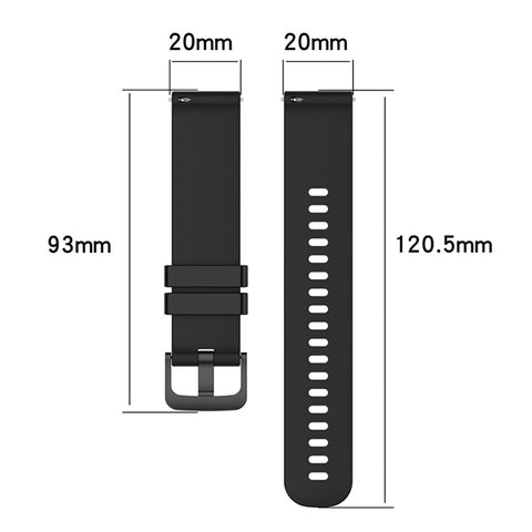 For Samsung Galaxy Watch4 40mm / 44mm / Watch4 Classic 42mm / 46mm / Huawei Watch 3 Pro New / Watch 3 Pro 20mm Silicone Watch Strap Soft Quick Release Wrist Band with Buckle