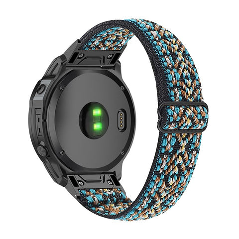 For Garmin Fenix Series 7S/6S/5S/Instinct 2S Adjustable Watch Strap Elastic Nylon Bracelet Smart Watch Breathable Band for Women/Men