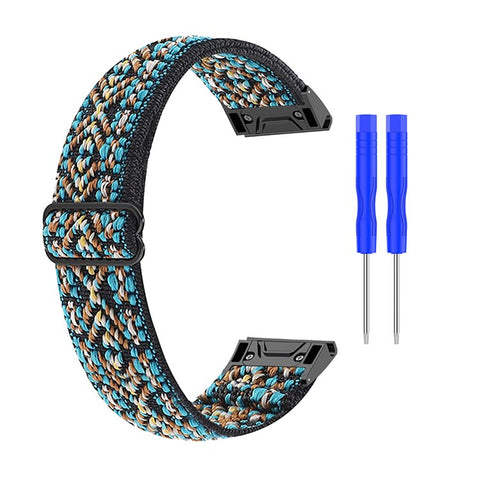 For Garmin Fenix Series 7S/6S/5S/Instinct 2S Adjustable Watch Strap Elastic Nylon Bracelet Smart Watch Breathable Band for Women/Men