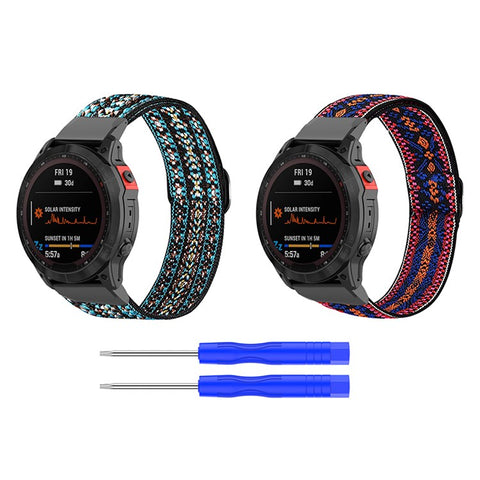 For Garmin Fenix Series 7S/6S/5S/Instinct 2S Adjustable Watch Strap Elastic Nylon Bracelet Smart Watch Breathable Band for Women/Men
