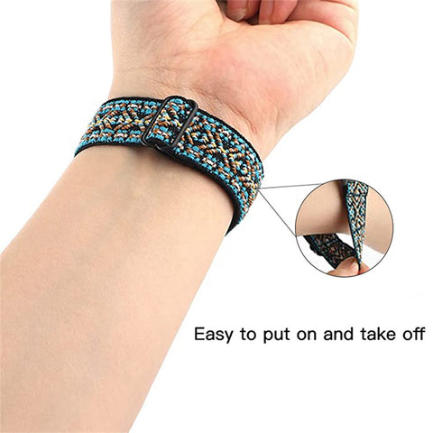 For Garmin Fenix Series 7S/6S/5S/Instinct 2S Adjustable Watch Strap Elastic Nylon Bracelet Smart Watch Breathable Band for Women/Men