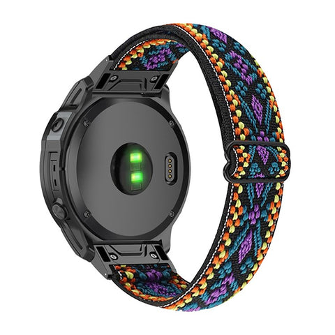 For Garmin Fenix Series 7S/6S/5S/Instinct 2S Adjustable Watch Strap Elastic Nylon Bracelet Smart Watch Breathable Band for Women/Men