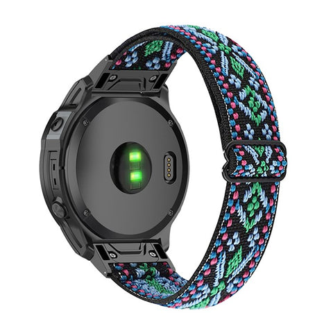 For Garmin Fenix Series 7S/6S/5S/Instinct 2S Adjustable Watch Strap Elastic Nylon Bracelet Smart Watch Breathable Band for Women/Men