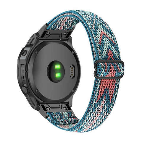 For Garmin Fenix Series 7S/6S/5S/Instinct 2S Adjustable Watch Strap Elastic Nylon Bracelet Smart Watch Breathable Band for Women/Men