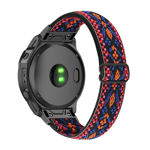 For Garmin Fenix Series 7S/6S/5S/Instinct 2S Adjustable Watch Strap Elastic Nylon Bracelet Smart Watch Breathable Band for Women/Men