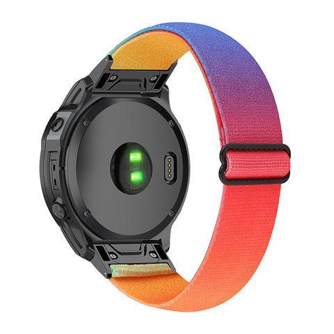 For Garmin Fenix Series 7S/6S/5S/Instinct 2S Adjustable Watch Strap Elastic Nylon Bracelet Smart Watch Breathable Band for Women/Men