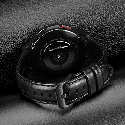 DUX DUCIS For Samsung Galaxy Watch3 45mm / Huawei Watch GT 3 46mm / GT 3 Pro 46mm Stainless Steel + Leather Watch Strap 22mm Replacement Wrist Band