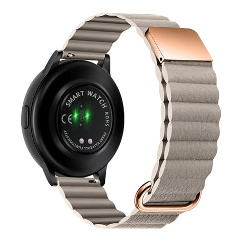 For Samsung Galaxy Watch6 40mm 44mm / Watch6 Classic 43mm 47mm / Watch 5 40mm 44mm / 5 Pro 45mm / Watch4 40mm 44mm 20mm Watch Band Genuine Leather Magnetic Strap