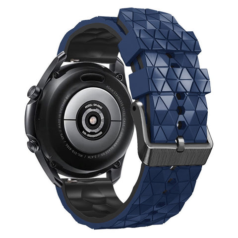 For Huawei Watch GT 7 46mm / Samsung Galaxy Watch3 45mm / Watch GT 3 Pro 46mm Football Texture Quick-Release-22mm Watch Band Dual Color Silicone Sports Wrist Strap