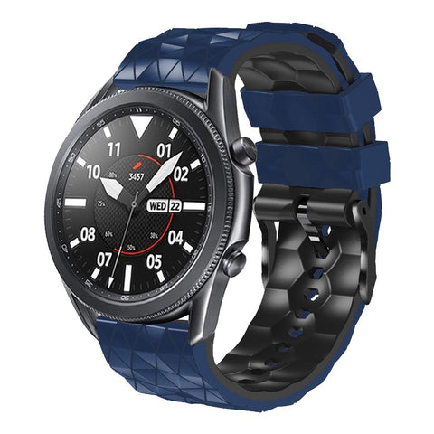 For Huawei Watch GT 7 46mm / Samsung Galaxy Watch3 45mm / Watch GT 3 Pro 46mm Football Texture Quick-Release-22mm Watch Band Dual Color Silicone Sports Wrist Strap