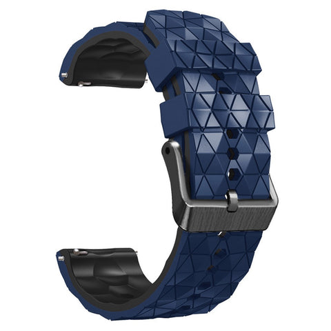 For Huawei Watch GT 7 46mm / Samsung Galaxy Watch3 45mm / Watch GT 3 Pro 46mm Football Texture Quick-Release-22mm Watch Band Dual Color Silicone Sports Wrist Strap
