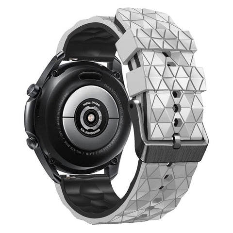 For Huawei Watch GT 7 46mm / Samsung Galaxy Watch3 45mm / Watch GT 3 Pro 46mm Football Texture Quick-Release-22mm Watch Band Dual Color Silicone Sports Wrist Strap