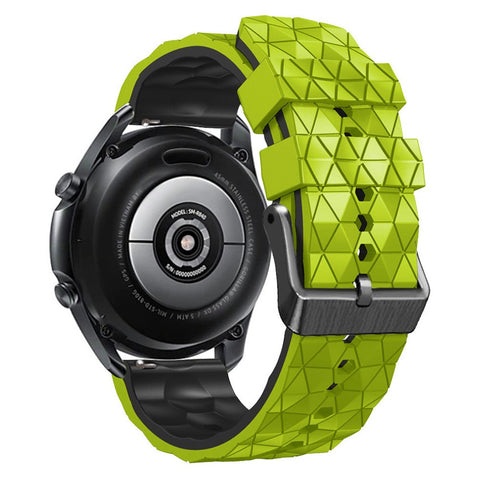 For Huawei Watch GT 7 46mm / Samsung Galaxy Watch3 45mm / Watch GT 3 Pro 46mm Football Texture Quick-Release-22mm Watch Band Dual Color Silicone Sports Wrist Strap