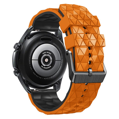 For Huawei Watch GT 7 46mm / Samsung Galaxy Watch3 45mm / Watch GT 3 Pro 46mm Football Texture Quick-Release-22mm Watch Band Dual Color Silicone Sports Wrist Strap