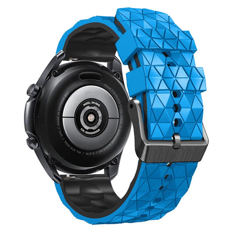 For Huawei Watch GT 7 46mm / Samsung Galaxy Watch3 45mm / Watch GT 3 Pro 46mm Football Texture Quick-Release-22mm Watch Band Dual Color Silicone Sports Wrist Strap
