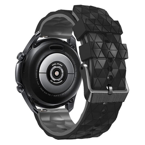 For Huawei Watch GT 7 46mm / Samsung Galaxy Watch3 45mm / Watch GT 3 Pro 46mm Football Texture Quick-Release-22mm Watch Band Dual Color Silicone Sports Wrist Strap