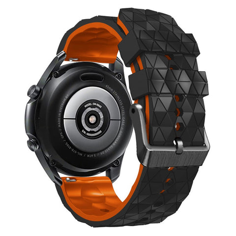 For Huawei Watch GT 7 46mm / Samsung Galaxy Watch3 45mm / Watch GT 3 Pro 46mm Football Texture Quick-Release-22mm Watch Band Dual Color Silicone Sports Wrist Strap
