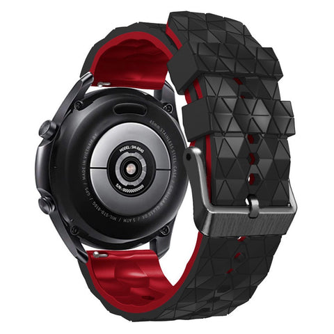 For Huawei Watch GT 7 46mm / Samsung Galaxy Watch3 45mm / Watch GT 3 Pro 46mm Football Texture Quick-Release-22mm Watch Band Dual Color Silicone Sports Wrist Strap