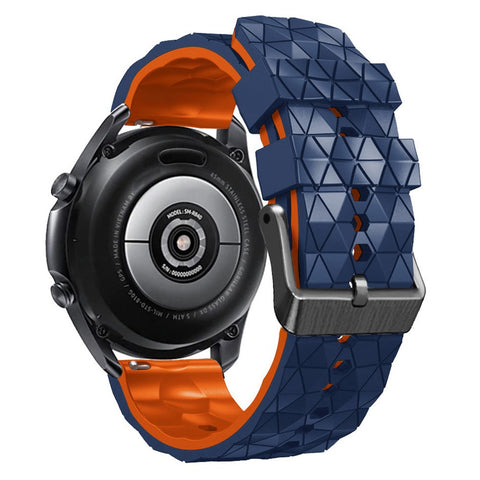 For Huawei Watch GT 7 46mm / Samsung Galaxy Watch3 45mm / Watch GT 3 Pro 46mm Football Texture Quick-Release-22mm Watch Band Dual Color Silicone Sports Wrist Strap