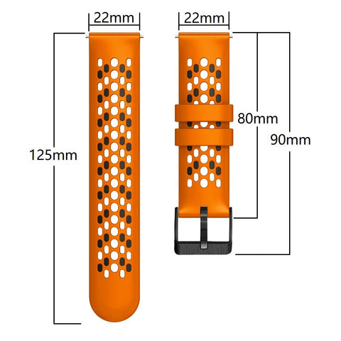 For Huawei Watch GT 7 46mm / Samsung Galaxy Watch3 45mm / Watch GT 3 Pro 46mm Watch Band Quick-Release-22mm Dual Color Silicone Wrist Strap with Five Rows Holes