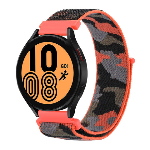For Huawei Watch GT 7 46mm / Samsung Galaxy Watch3 45mm / Watch GT 3 Pro 46mm Watch Band Quick-Release-22mm Camouflage Nylon Adjustable Loop Wrist Strap