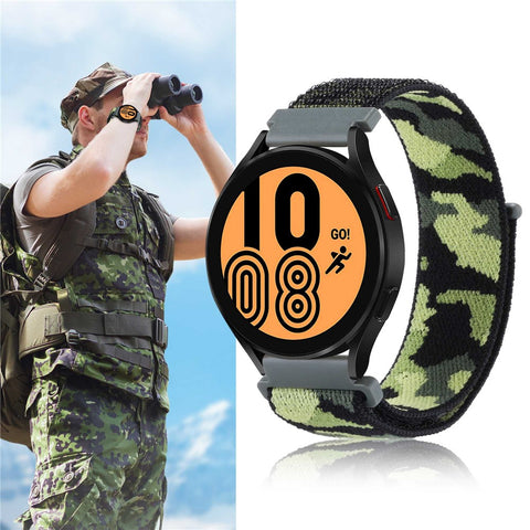 For Huawei Watch GT 7 46mm / Samsung Galaxy Watch3 45mm / Watch GT 3 Pro 46mm Watch Band Quick-Release-22mm Camouflage Nylon Adjustable Loop Wrist Strap