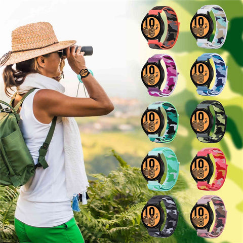 For Huawei Watch GT 7 46mm / Samsung Galaxy Watch3 45mm / Watch GT 3 Pro 46mm Watch Band Quick-Release-22mm Camouflage Nylon Adjustable Loop Wrist Strap