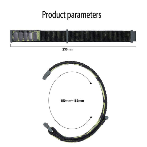 For Huawei Watch GT 7 46mm / Samsung Galaxy Watch3 45mm / Watch GT 3 Pro 46mm Watch Band Quick-Release-22mm Camouflage Nylon Adjustable Loop Wrist Strap