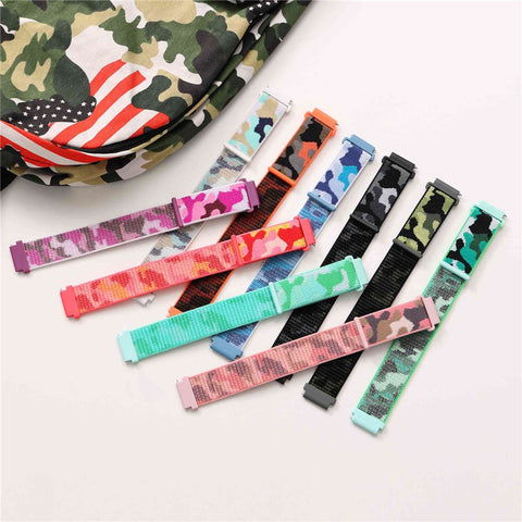 For Huawei Watch GT 7 46mm / Samsung Galaxy Watch3 45mm / Watch GT 3 Pro 46mm Watch Band Quick-Release-22mm Camouflage Nylon Adjustable Loop Wrist Strap