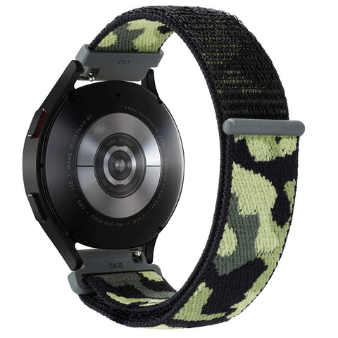For Huawei Watch GT 7 46mm / Samsung Galaxy Watch3 45mm / Watch GT 3 Pro 46mm Watch Band Quick-Release-22mm Camouflage Nylon Adjustable Loop Wrist Strap