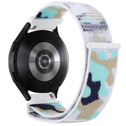 For Huawei Watch GT 7 46mm / Samsung Galaxy Watch3 45mm / Watch GT 3 Pro 46mm Watch Band Quick-Release-22mm Camouflage Nylon Adjustable Loop Wrist Strap