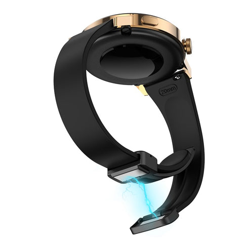 Silicone Bands for Samsung Galaxy Watch6 / Watch6 Classic / Watch 5 / Watch 5 Pro / Watch4 / Watch4 Classic Black Buckle 20mm Strap