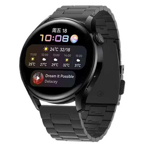 For Huawei Watch GT 7 46mm / Watch GT 4 46mm / GT 3 46mm / GT 2 46mm Watch Strap 3 Beads Titanium Steel Quick-Release-22mm Wrist Band