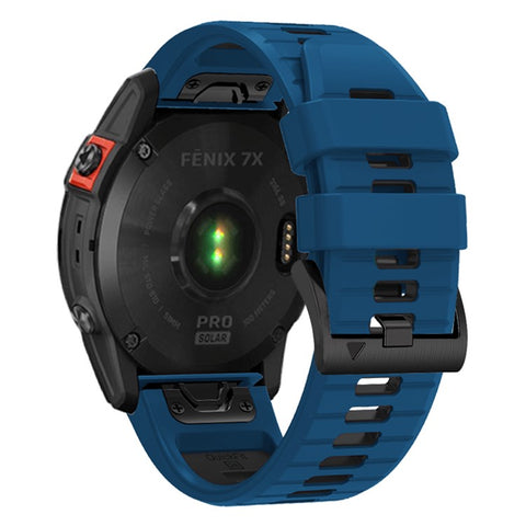 For Garmin Fenix 7X Pro/Fenix 7X Dual-Color Sport Watch Strap Silicone Breathable Wristband