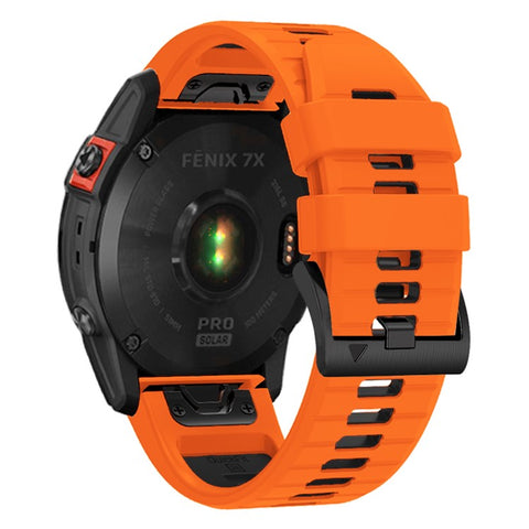 For Garmin Fenix 7X Pro/Fenix 7X Dual-Color Sport Watch Strap Silicone Breathable Wristband