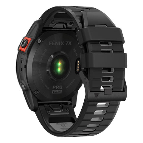 For Garmin Fenix 7X Pro/Fenix 7X Dual-Color Sport Watch Strap Silicone Breathable Wristband