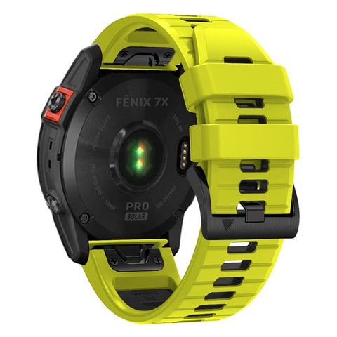 For Garmin Fenix 7X Pro/Fenix 7X Dual-Color Sport Watch Strap Silicone Breathable Wristband