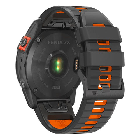 For Garmin Fenix 7X Pro/Fenix 7X Dual-Color Sport Watch Strap Silicone Breathable Wristband