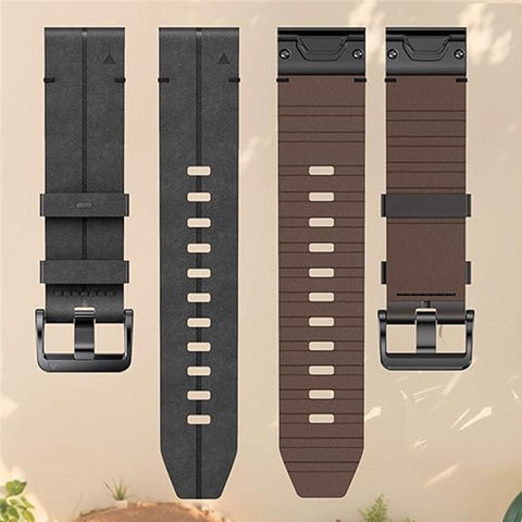 For Garmin Fenix 5X 6X 7X Pro Tactix Delta 26mm Genuine Leather Watch Strap Band Replacement