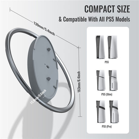 JYS JYS-P5216 Vertical Stand for Sony PlayStation 5 Pro / PlayStation 5 / PS5 Slim Game Console Round Base