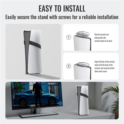 JYS JYS-P5216 Vertical Stand for Sony PlayStation 5 Pro / PlayStation 5 / PS5 Slim Game Console Round Base