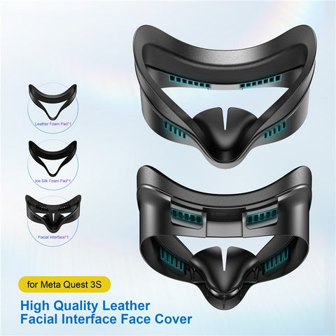 STARTRC GAMES For Meta Quest 3S VR Face Mask Leather  /  Lycra Foam Pad Breathable Face Cover